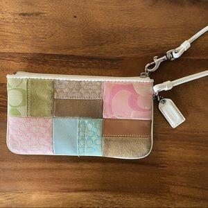 Original Coach Pastel Patchwork Wristlet